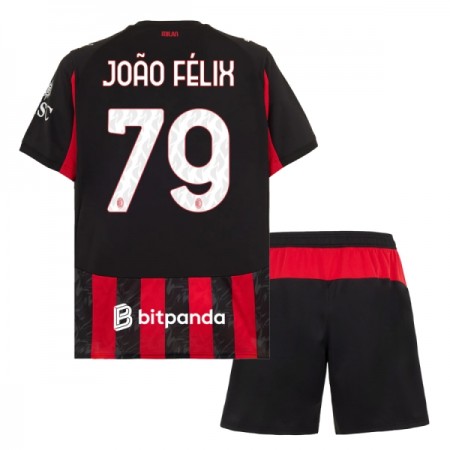 AC Milan Joao Felix 79 Fotbollströjor Barn Hemma tröja 2025-26 Kortärmad